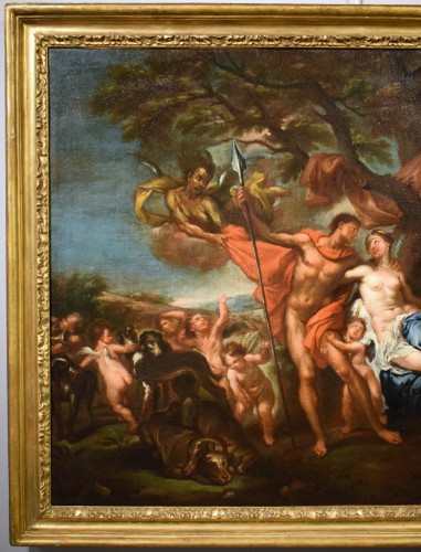 Vénus et Adonis, atelier de Frans Wouters (Lierre 1612 - Anvers 1659) - Tableaux et dessins Style Louis XIV